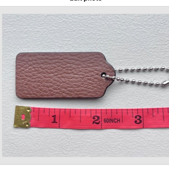 Coach New York 2" Brown Pebbled Leather Keychain Fob Bag Charm Hang Tag Logo - Picture 3 of 3